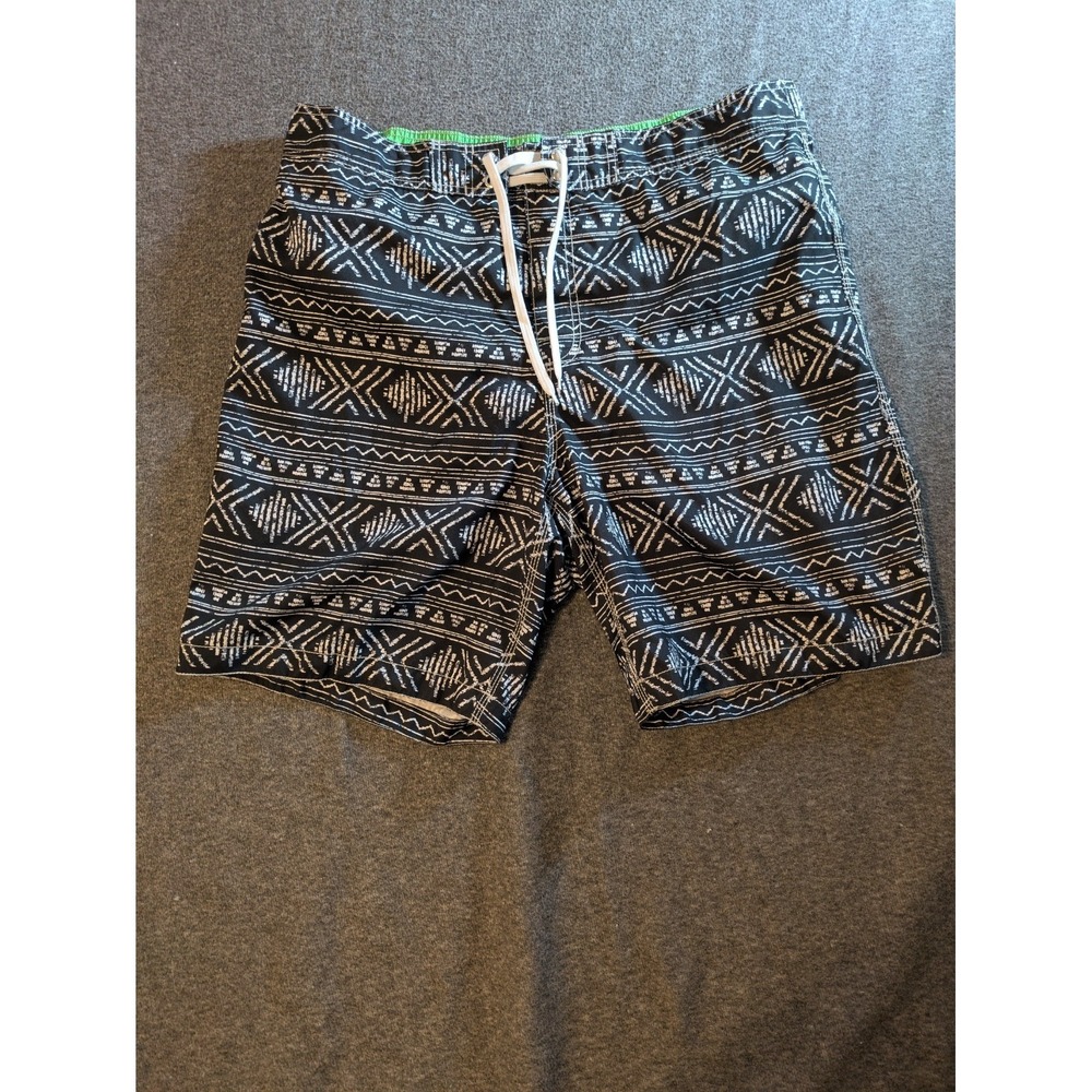Old Navy Swim Trunks Men's Board Shorts Black &‎ White Print Size Xlg